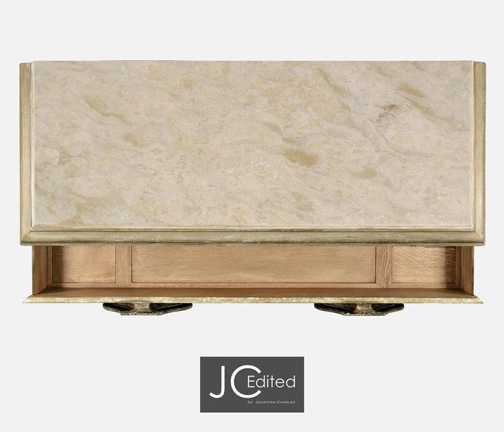 Chest of Drawers Eclectic with Marble Top - Limed Acacia