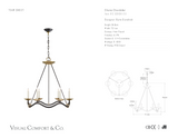 Choros-kattokruunu — Barry Goralnick for Visual Comfort & Co. mittapiirros