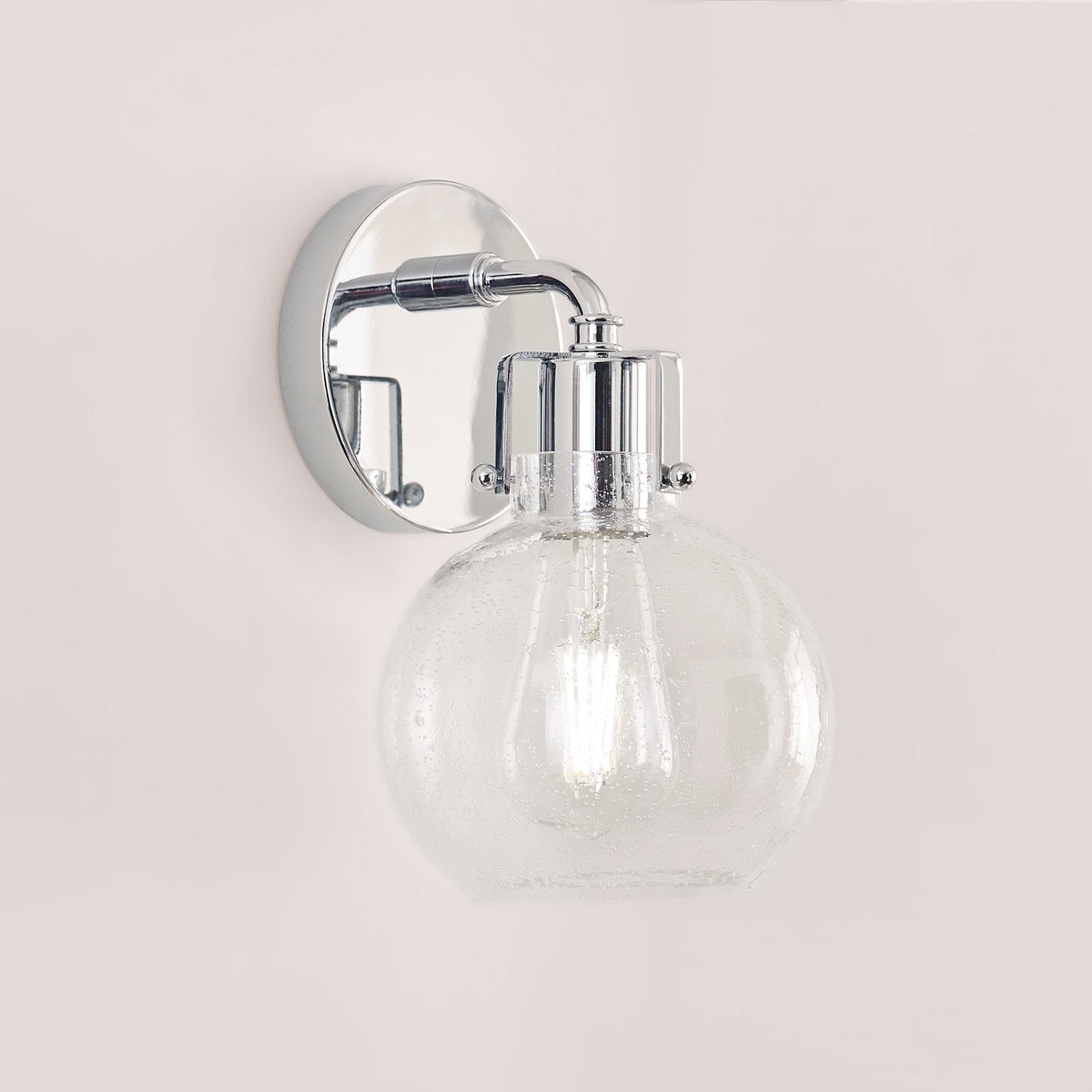 Clara 1 - Light Vägglampa — Sean Lavin for Visual Comfort & Co. — Chrome with Seeded Glass detaljbild