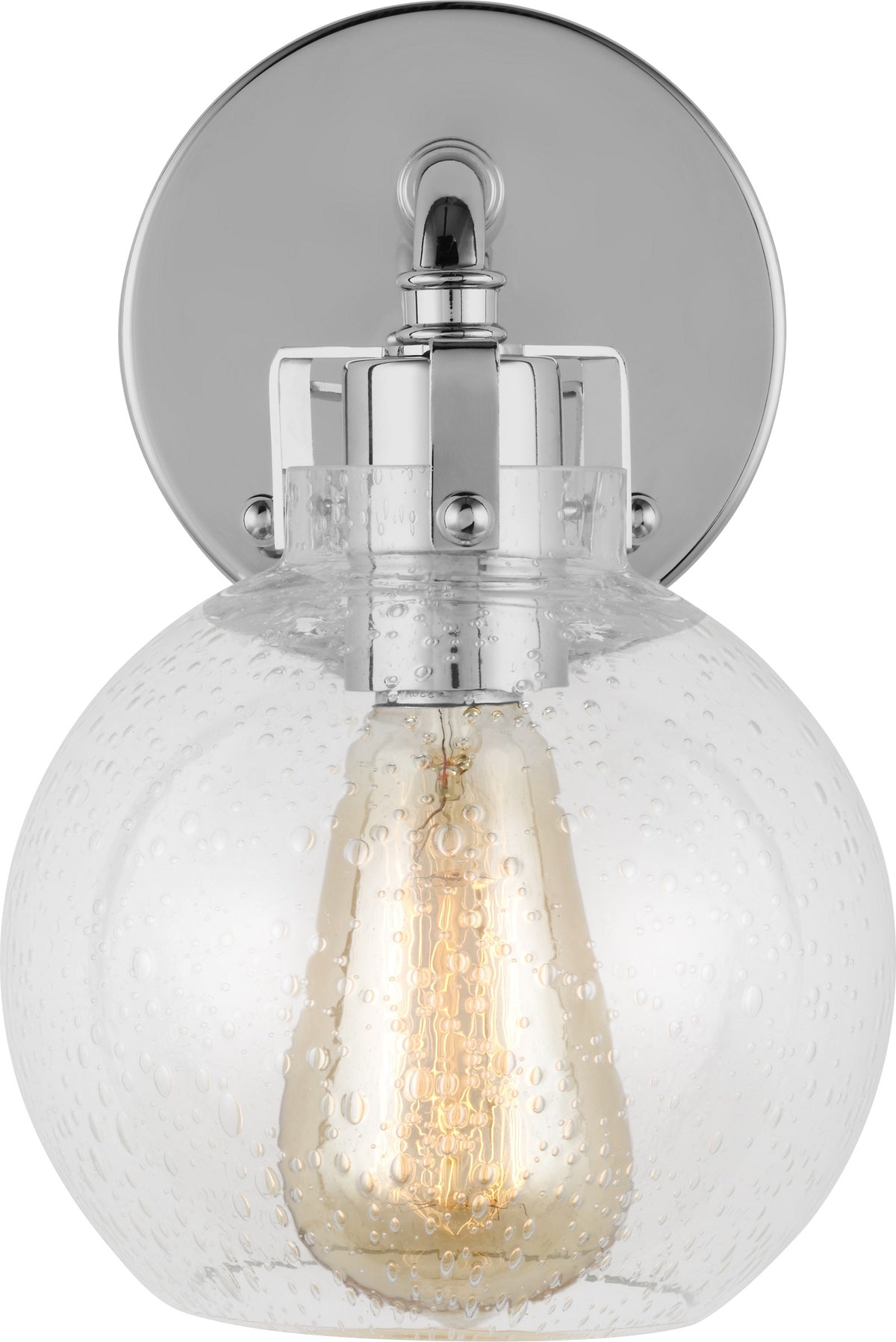 Clara 1 - Light Wall Light — Sean Lavin for Visual Comfort & Co. — Chrome with Seeded Glass