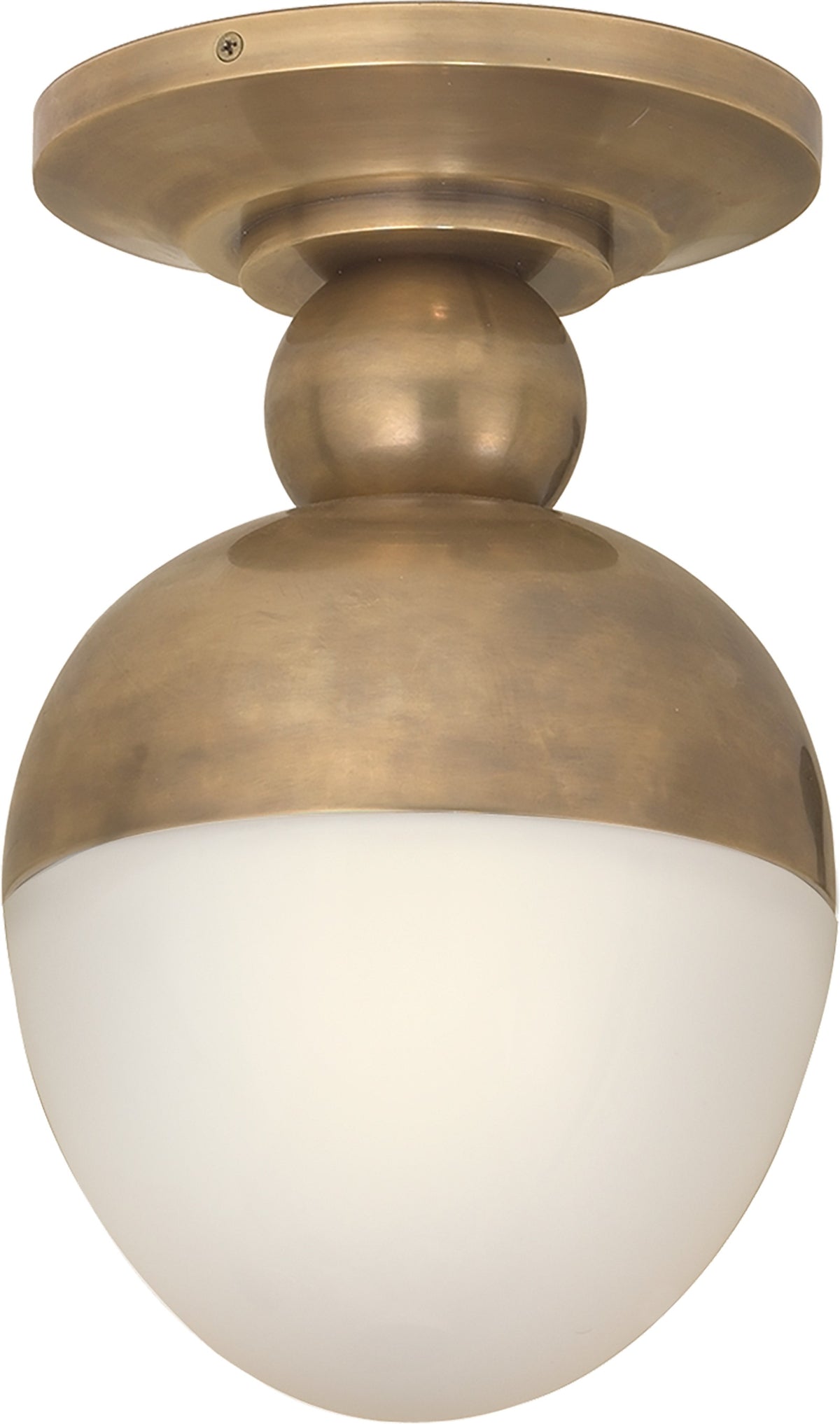 Clark Plafond — Thomas O'Brien for Visual Comfort & Co. — Hand-Rubbed Antique Brass with White Glass