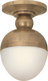 Clark Plafond — Thomas O'Brien for Visual Comfort & Co. — Hand-Rubbed Antique Brass with White Glass
