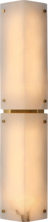 Clayton 25" Wall Vägglampa — Visual Comfort — Alabster and Hand-Rubbed Antique Brass