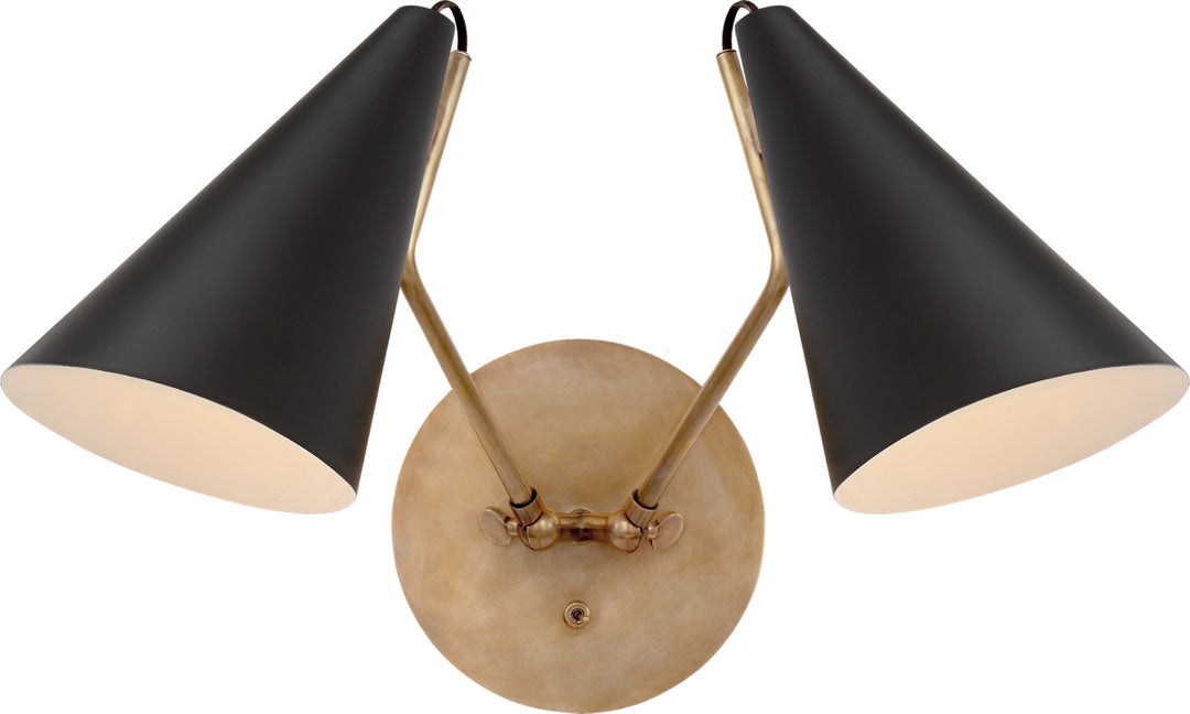 Clemente Double Vägglampa Antique-Burnished Brass