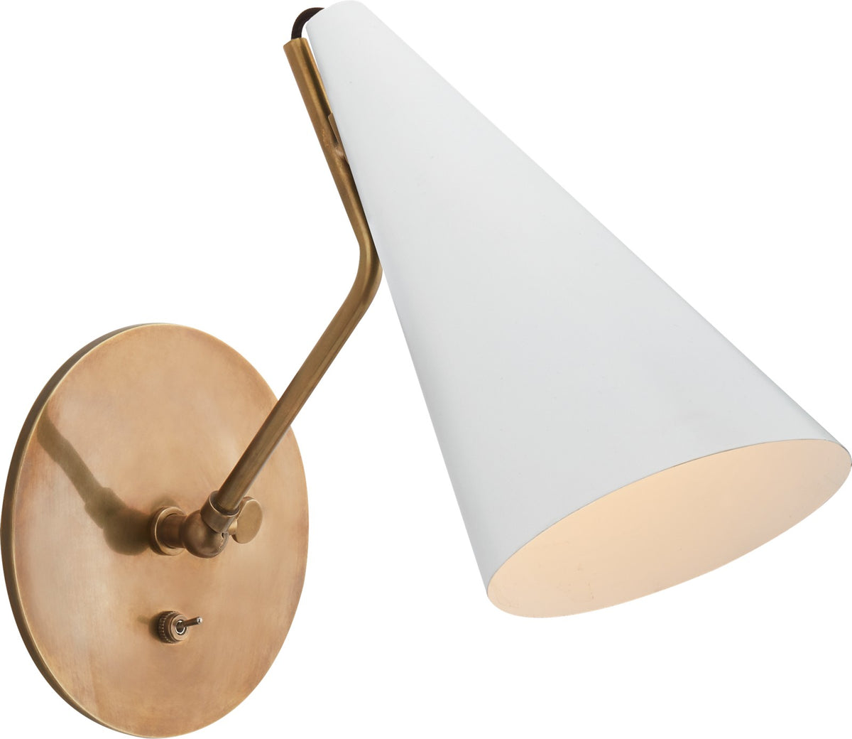 Clemente Vägglampa — Visual Comfort — Hand-Rubbed Antique Brass with White