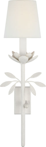 Clementine 22" Tail Vägglampa — Julie Neill for Visual Comfort & Co. — Plaster White with Linen Shade
