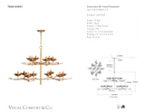 Clementine 53" Tiered Takkrona — Julie Neill for Visual Comfort & Co. måttskiss