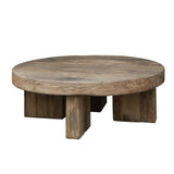 Reclaimed Oak Coffee Table Round - Keiichi