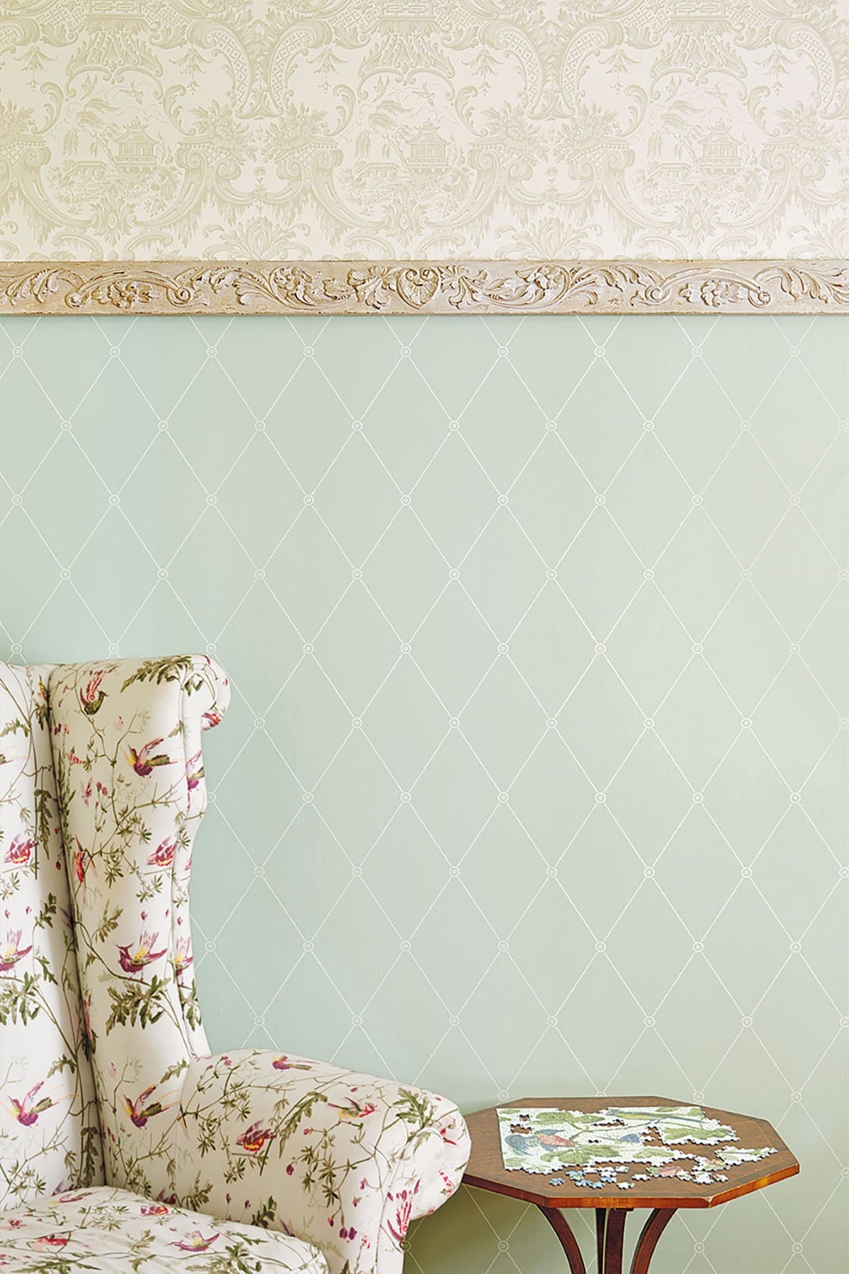 Large Georgian Rope Trellis Tapet — Cole & Son i miljö