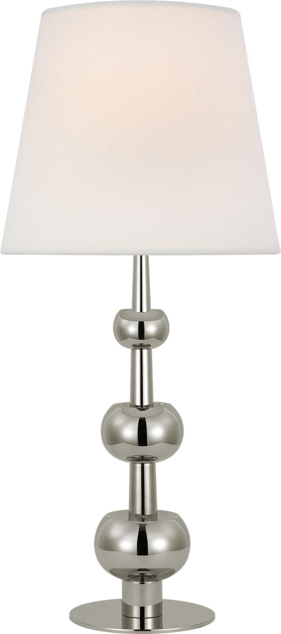 Comtesse Medium Triple Table Lamp — Paloma Contreras for Visual Comfort & Co. — Polished Nickel with Linen Shade