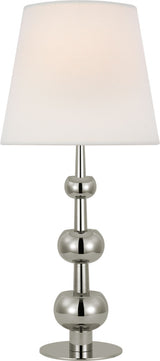 Comtesse Medium Triple Table Lamp — Paloma Contreras for Visual Comfort & Co. — Polished Nickel with Linen Shade