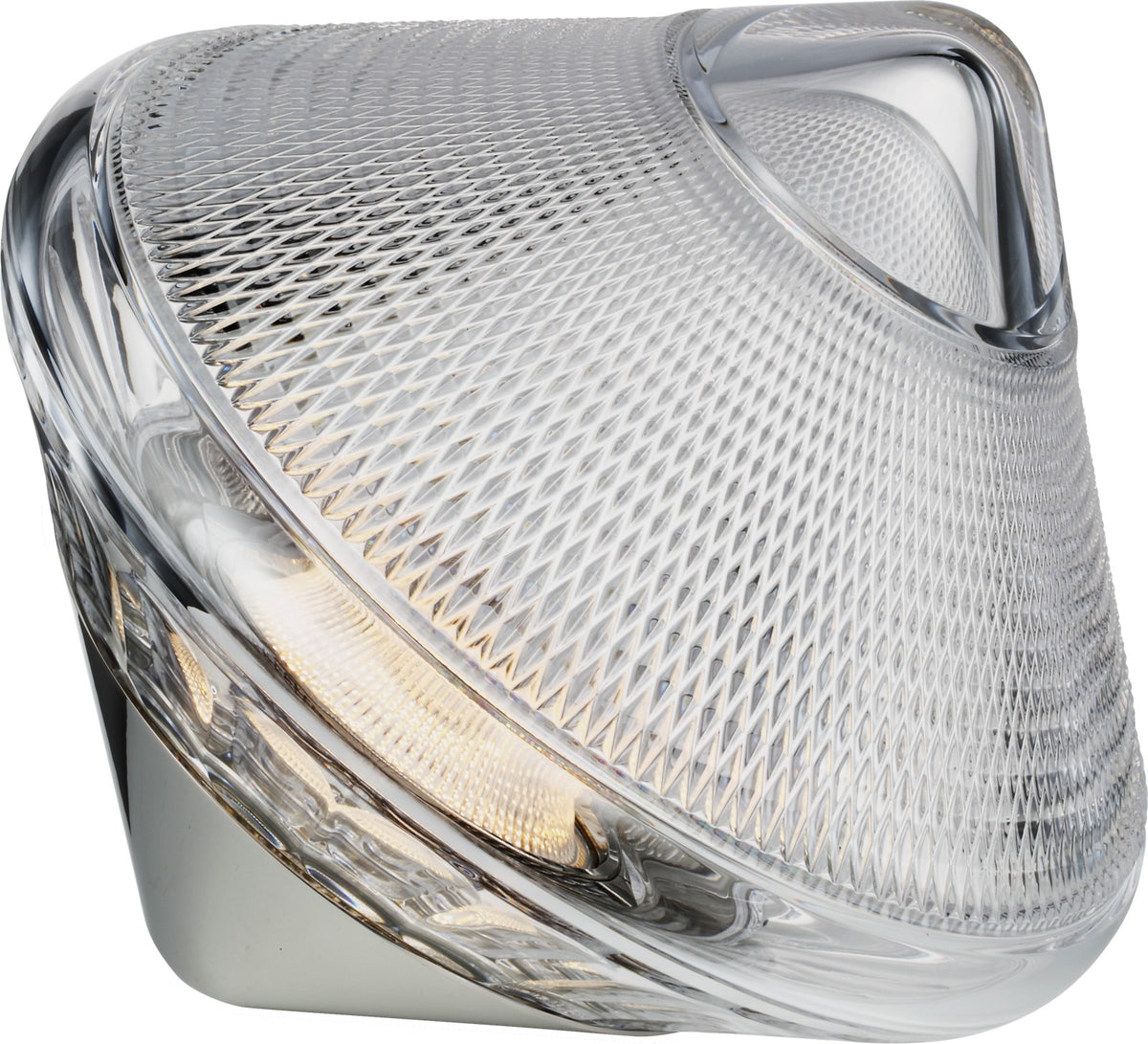 Copper Coast 12" Rechargeable Accent Light Bordslampa — Waterford for Visual Comfort & Co. — Polished Nickel with Clear Crystal detaljbild