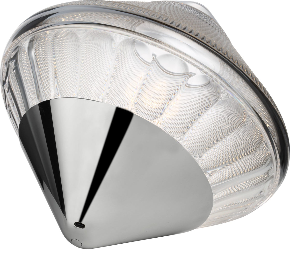Copper Coast 12" Rechargeable Accent Light Bordslampa — Waterford for Visual Comfort & Co. — Polished Nickel with Clear Crystal detaljbild