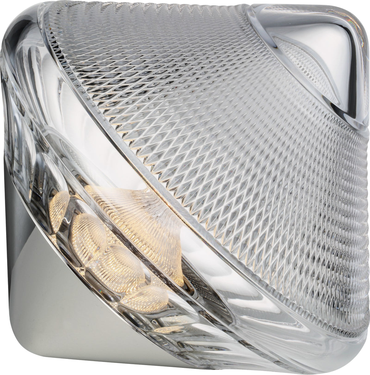 Copper Coast 12" Rechargeable Accent Light Bordslampa — Waterford for Visual Comfort & Co. — Polished Nickel with Clear Crystal detaljbild