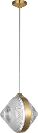 Copper Coast 15" Karo and Olive Cut Takpendel — Waterford for Visual Comfort & Co. — Natural Brass with Karo and Olive Cut Clear Crystal detaljbild