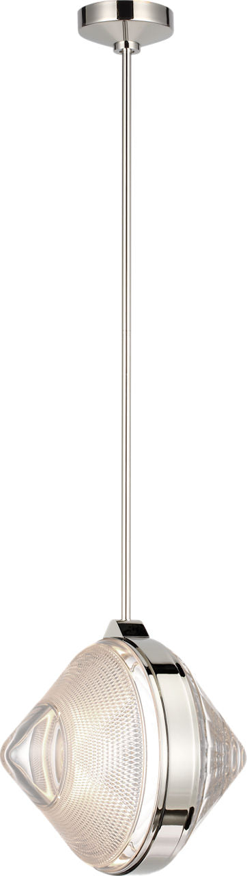 Copper Coast 15" Karo and Olive Cut Takpendel — Waterford for Visual Comfort & Co. — Polished Nickel with Karo and Olive Cut Clear Crystal detaljbild