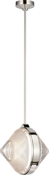 Copper Coast 15" Karo and Olive Cut Takpendel — Waterford for Visual Comfort & Co. — Polished Nickel with Karo and Olive Cut Clear Crystal detaljbild