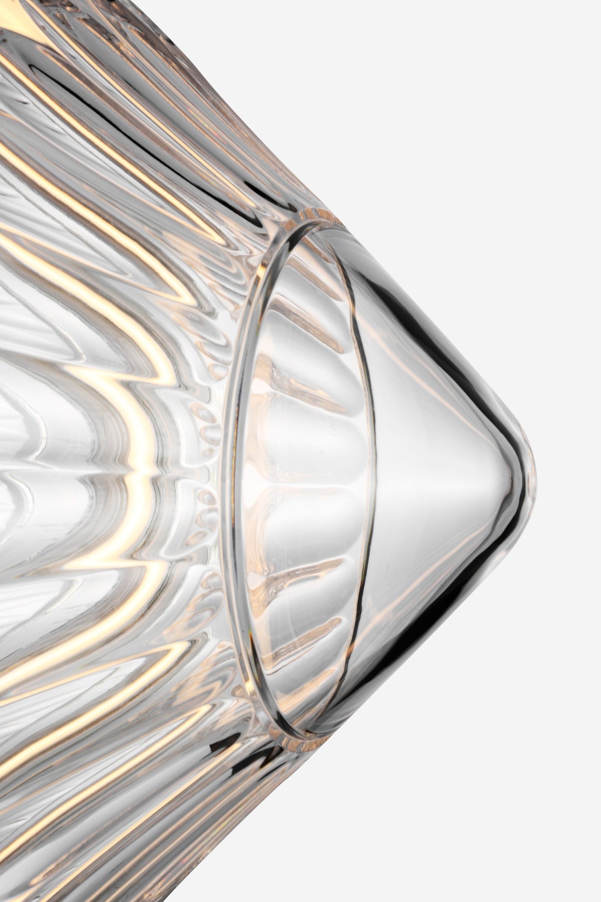 Copper Coast 15" Olive Cut Takpendel — Waterford for Visual Comfort & Co. — Polished Nickel with Olive Cut Clear Crystal detaljbild