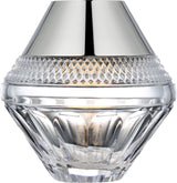 Copper Coast 5" Rechargeable Table Lamp — Waterford for Visual Comfort & Co. — Polished Nickel with Clear Crystal