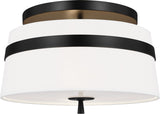 Cordtlandt Small Plafond — Alexa Hampton for Visual Comfort & Co. — Aged Iron with Linen Shades