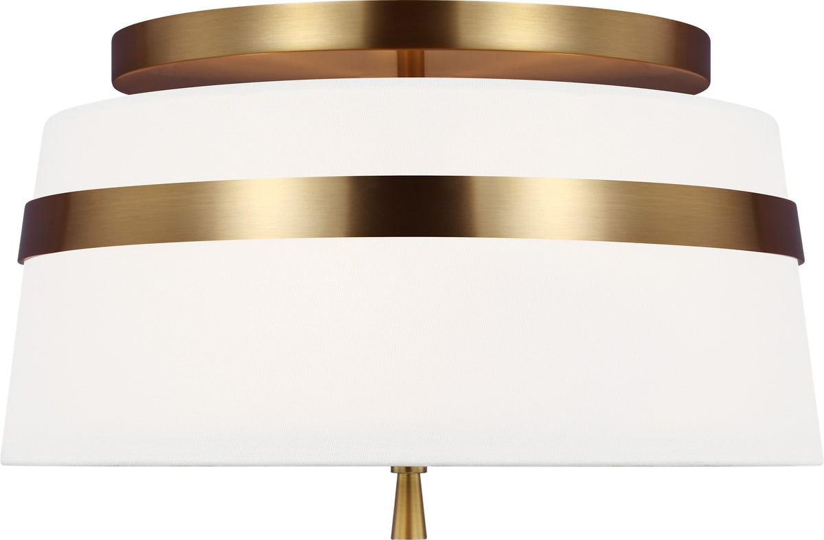 Cordtlandt Small Plafond — Alexa Hampton for Visual Comfort & Co. — Burnished Brass with Linen Shades
