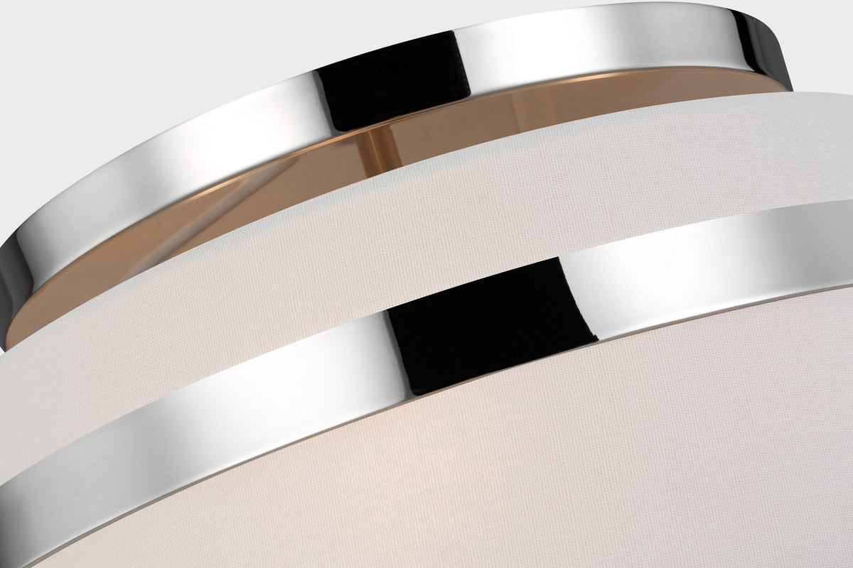 Cordtlandt Small Plafond — Alexa Hampton for Visual Comfort & Co. — Polished Nickel with Linen Shades detaljbild