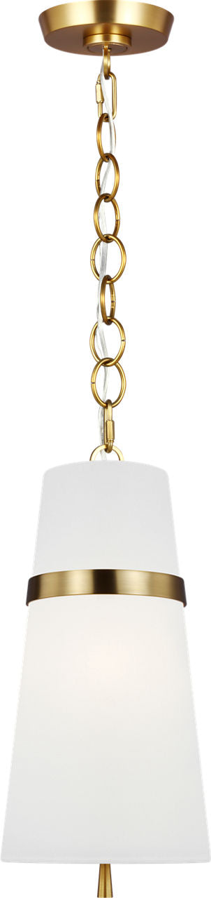 Cordtlandt Small -riippuvalaisin — Alexa Hampton for Visual Comfort & Co. — Burnished Brass with Linen Shade