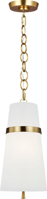 Cordtlandt Small -riippuvalaisin — Alexa Hampton for Visual Comfort & Co. — Burnished Brass with Linen Shade