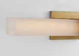 Covet 24" Over The Mirror Vägglampa — Kelly Wearstler for Visual Comfort & Co. — Antique-Burnished Brass with Alabaster detaljbild