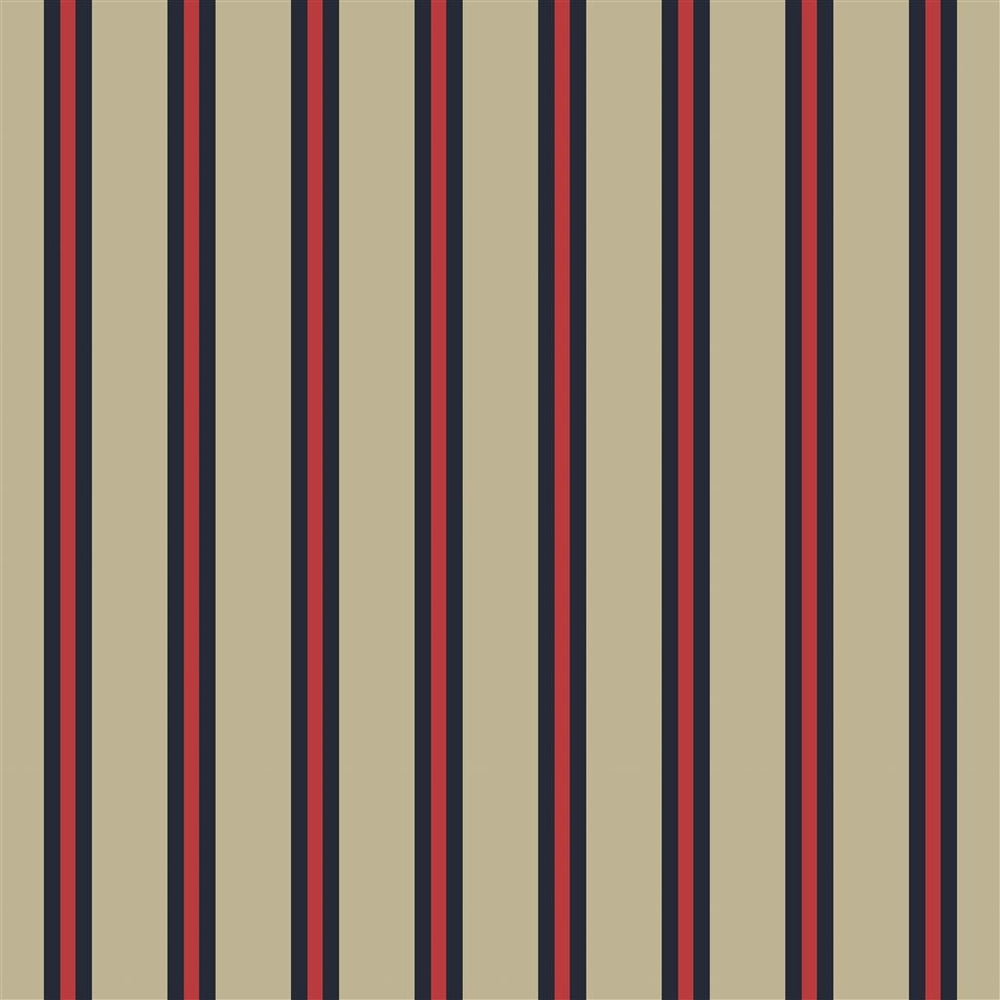 Cricket Stripe Red — Ralph Lauren Home tyg
