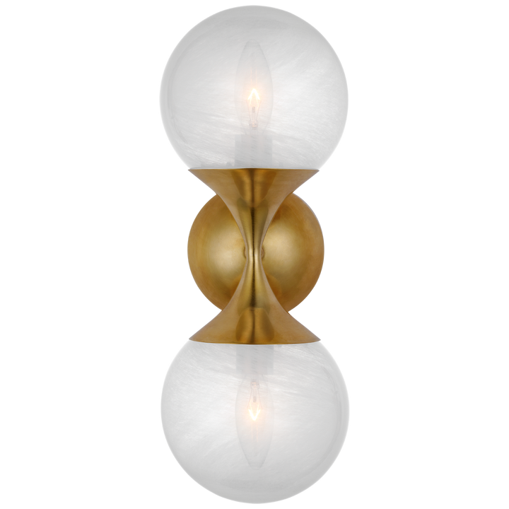 Cristol Small Double Vägglampa Antique-Burnished Brass