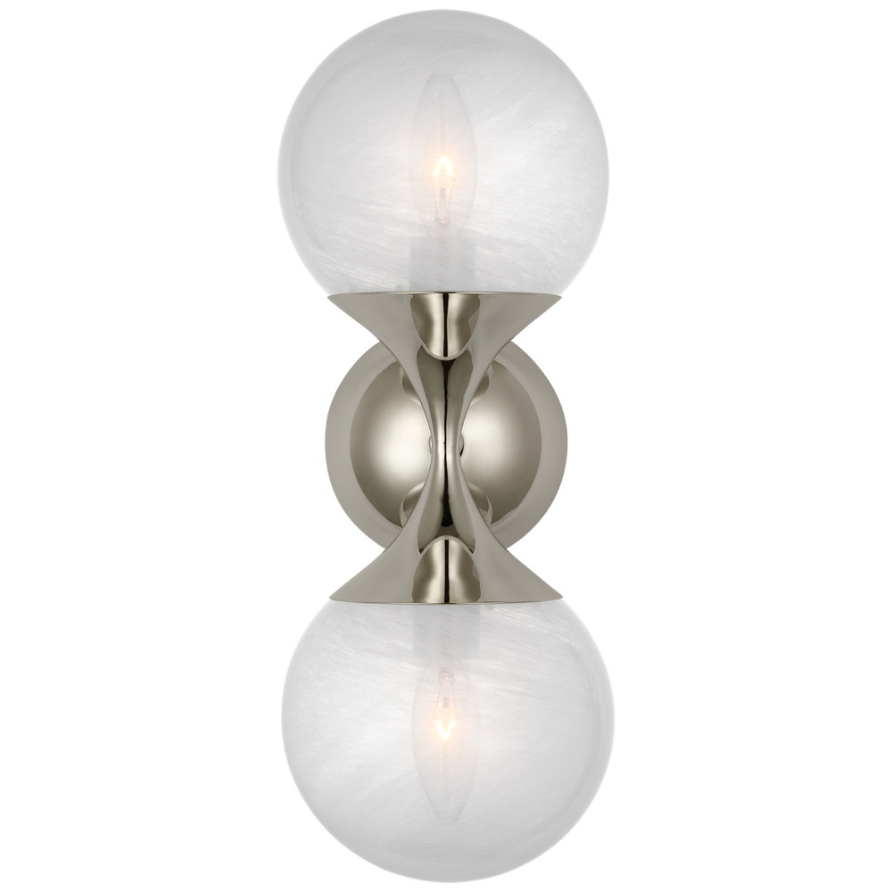 Cristol Small Double Vägglampa Polished Nickel