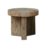 Reclaimed Oak Round Side Table - Keiichi