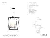 Darlana Large Lykta — Chapman & Myers for Visual Comfort & Co. måttskiss