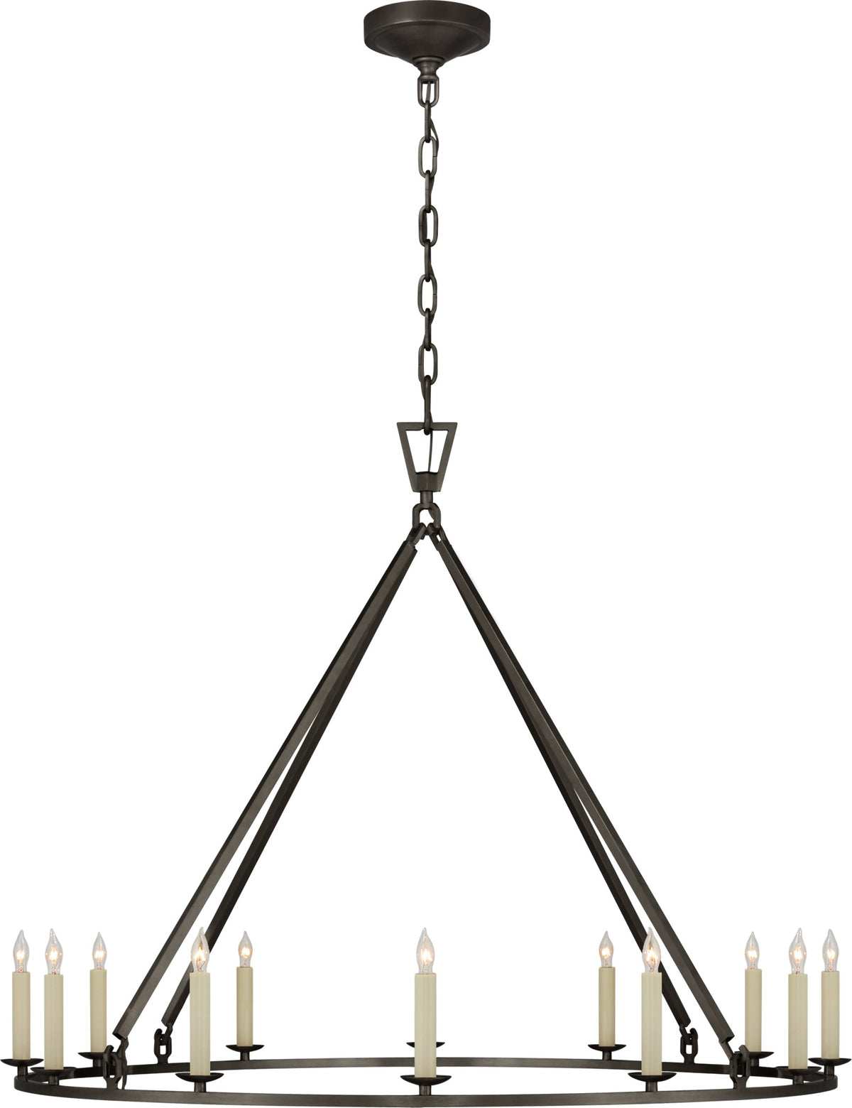 Darlana Large Single Ring Takkrona — Chapman & Myers for Visual Comfort & Co. — Aged Iron