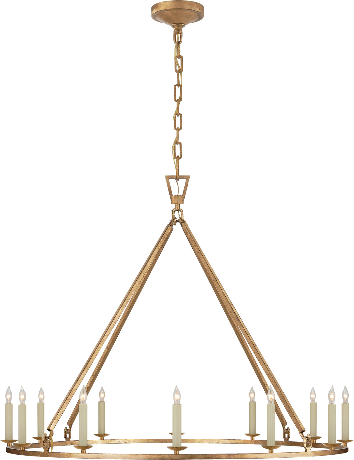 Darlana Large Single Ring Takkrona — Chapman & Myers for Visual Comfort & Co. — Gilded Iron
