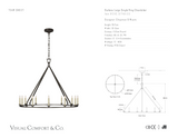 Darlana Large Single Ring Takkrona — Chapman & Myers for Visual Comfort & Co. måttskiss