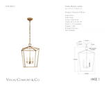 Darlana Medium Lykta — Chapman & Myers for Visual Comfort & Co. måttskiss