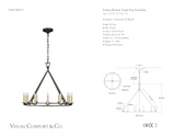 Darlana Medium Single Ring Takkrona — Chapman & Myers for Visual Comfort & Co. måttskiss