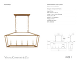 Darlana Medium Taklampa — Chapman & Myers for Visual Comfort & Co. måttskiss