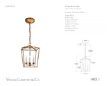 Darlana Mini Lantern — Chapman & Myers for Visual Comfort & Co. dimension drawing