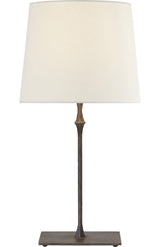 Dauphine Bedside Lamp Bordslampa — Visual Comfort — Aged Iron with Linen Shade
