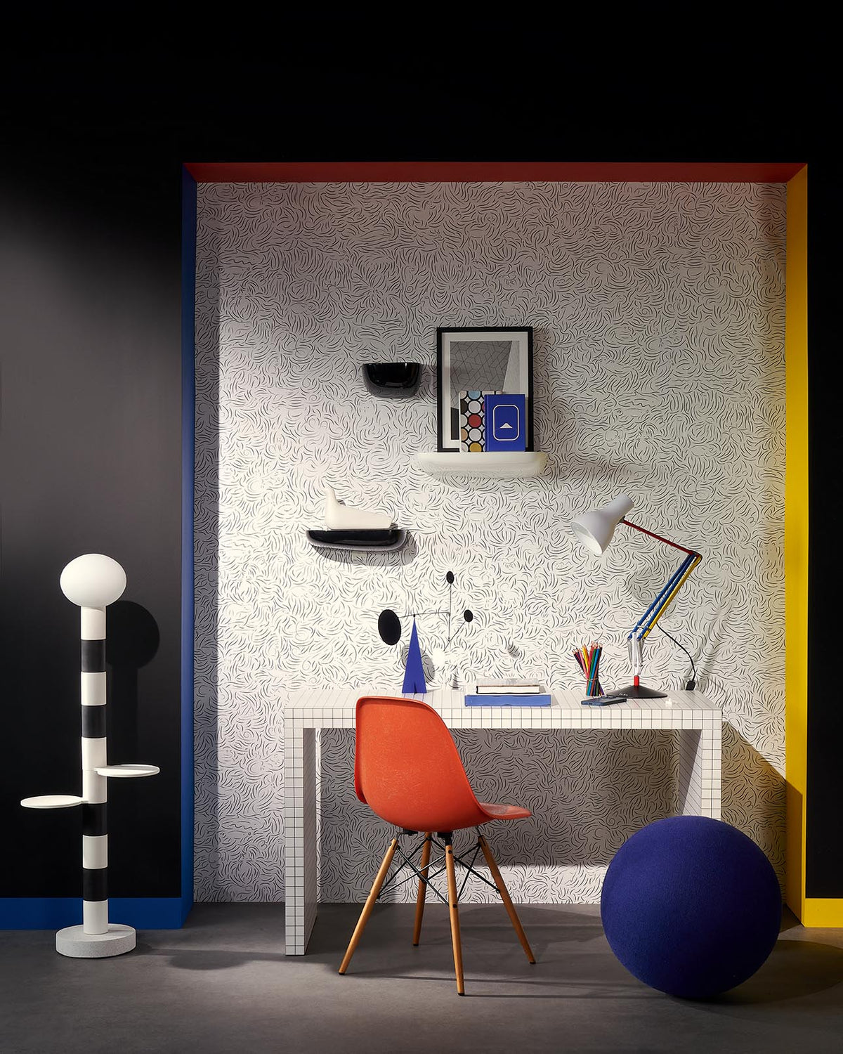 Diorama room setting — Pierre Frey wallpaper