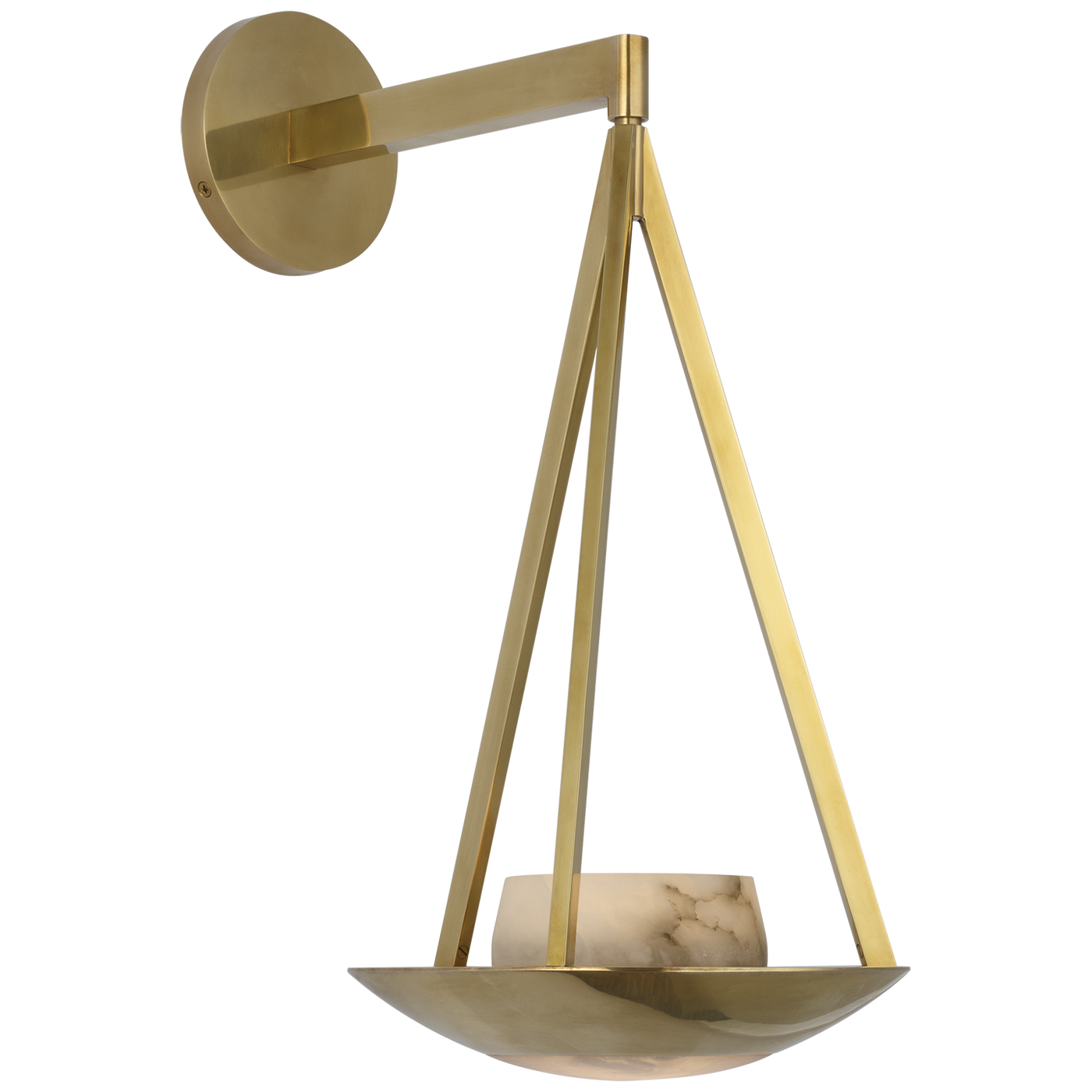 Divina 19" Floating Bowl Vägglampa Soft Brass