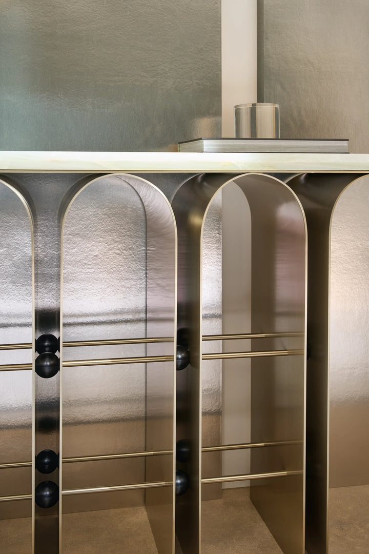 Bridges Console Table in Dark - Caracole