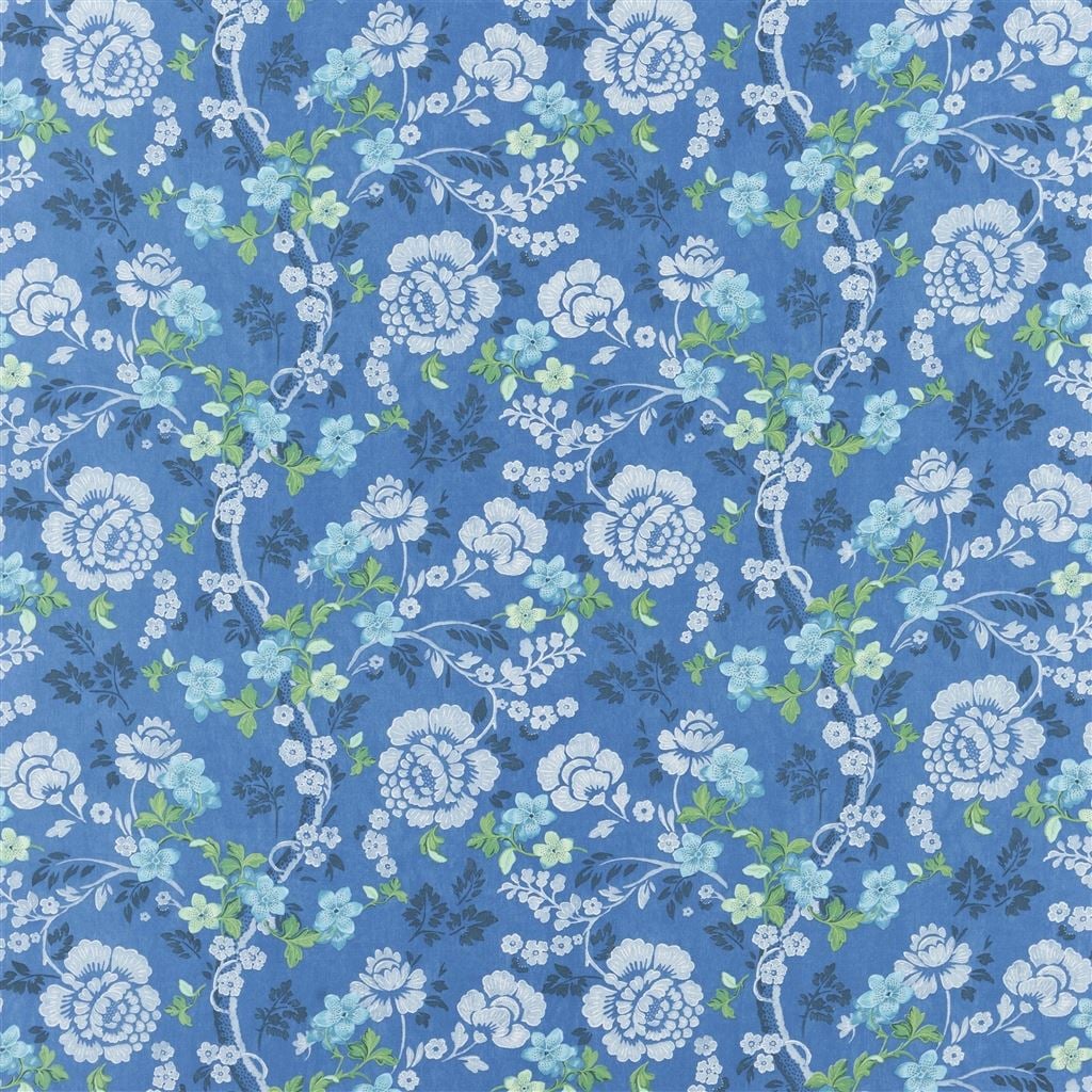 Eagle House Damask Woad — Designers Guild tyg