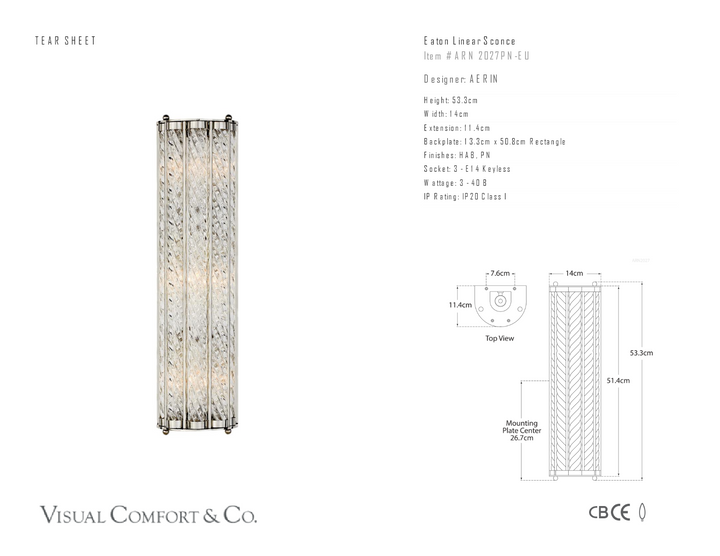 Eaton Linear Vägglampa måttskiss
