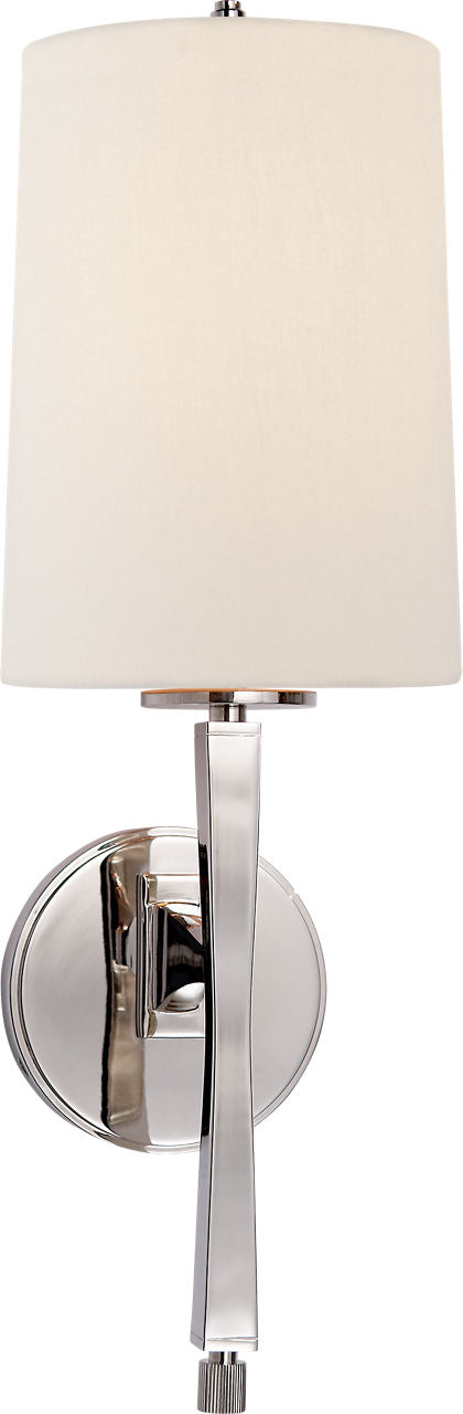 Edie Vägglampa — Thomas O'Brien for Visual Comfort & Co. — Polished Nickel with Linen Shade