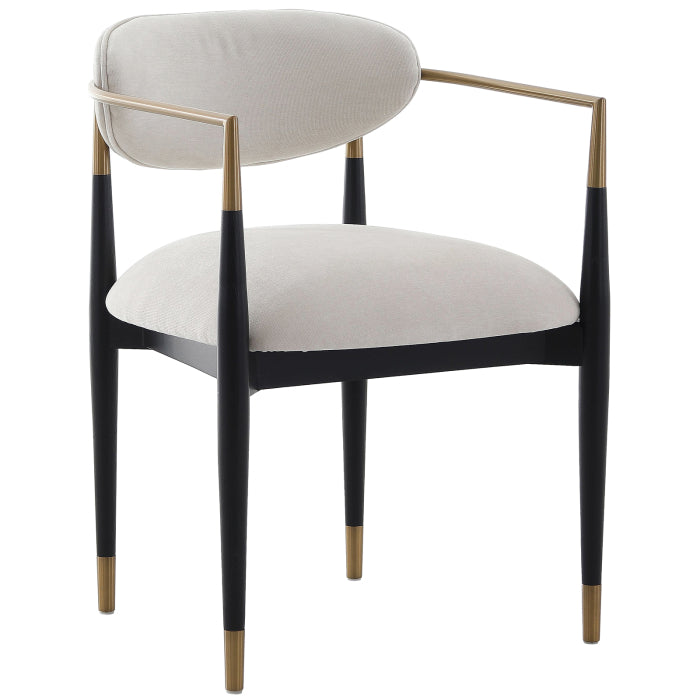Soho Dining Chair in Ebony and Brass Finish - Keiichi