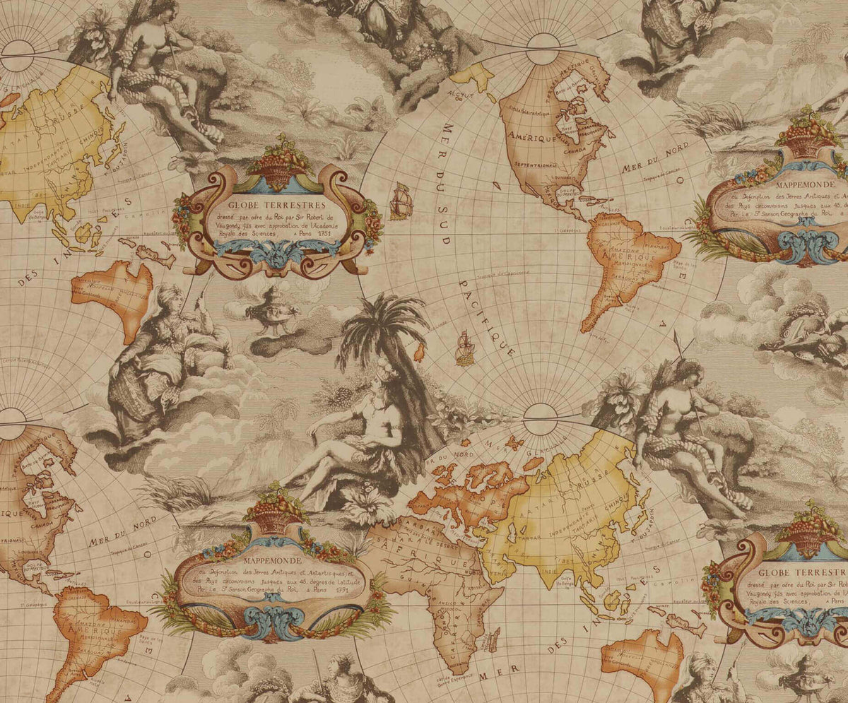 Planisphere Miel — Pierre Frey tyg